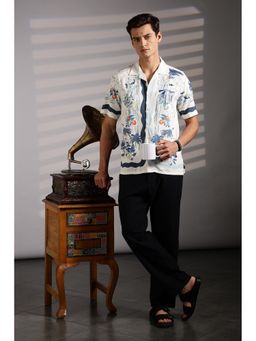 Eszett - White Printed Regular Fit Shirt