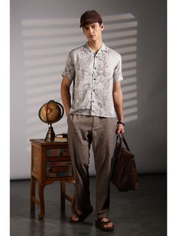 Eszett - Grey Printed Regular Fit Shirt