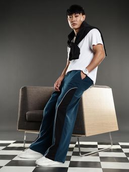 Eszett - Teal Men Casual Cotton Trackpant