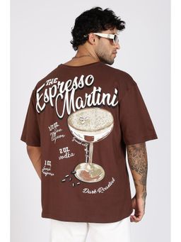 Eszett - Men's Espresso Martini Brown Oversized T-Shirt