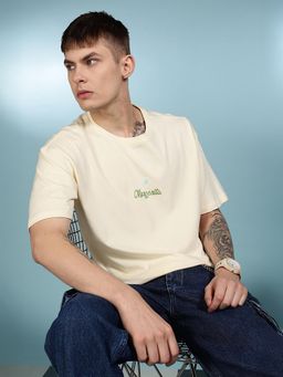 Eszett - Men's Printed The Margarita Cream Oversized T-Shirt