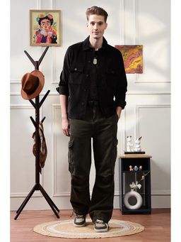 Eszett - Solid Corduroy Black Shacket