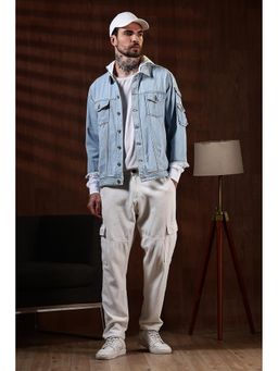 Eszett - Blue Hooded Denim Jacket