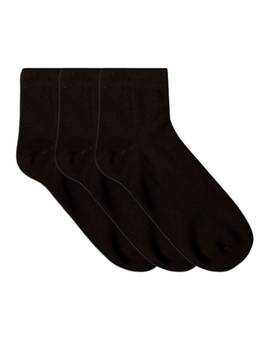 NEXT2SKIN - Womens Cotton Ankle Length Socks - Pack Of 3 (Black)