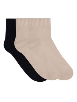 NEXT2SKIN - Womens Ankle Length Terry Socks - Pack of 3 (Black:Skin:Skin)