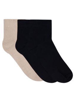NEXT2SKIN - Womens Ankle Length Terry Socks - Pack of 3 (Skin:Black:Black)