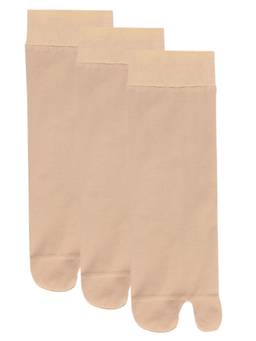 NEXT2SKIN - Womens Nylon Sheer Ankle Thumb Transparent Toe Socks - Nude