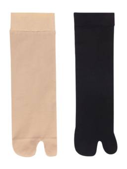 NEXT2SKIN - Womens Ankle Length Opaque Socks - Pack of 2 (Skin:Black)