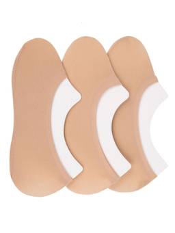 NEXT2SKIN - Womens No-show Nylon & Spandex Socks (Pack of 3) - Multi-Color