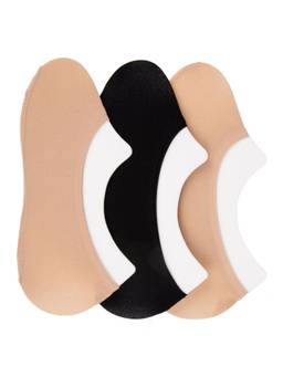 NEXT2SKIN - Womens No-show Nylon & Spandex Socks (Pack of 3) - Multi-Color