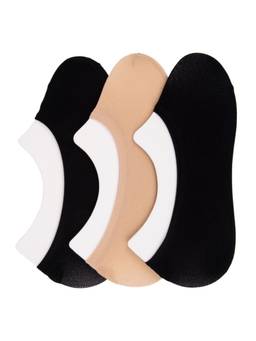 NEXT2SKIN - Womens No-show Nylon & Spandex Socks (Pack of 3) - Multi-Color