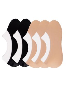 NEXT2SKIN - Womens No-show Nylon & Spandex Socks (Pack of 5) - Multi-Color