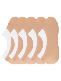 NEXT2SKIN - Womens No-show Nylon & Spandex Socks (Pack of 5) - Multi-Color