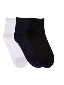 NEXT2SKIN - Mens Cotton Ankle Socks Seamless Socks - Pack of 3 (Black:Navy:White)
