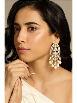 Joules By Radhika - Timeless Pearl Polki Dangle Earrings