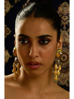 Joules By Radhika - Parrot Green Whimsy Dangler Earrings