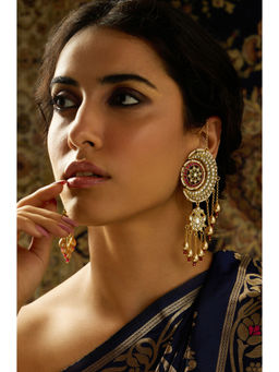 Joules By Radhika - Heritage Multi-Color Stone Kundan Splash Earrings