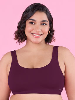 Nykd by Nykaa - Soft Cup Easy-Peasy Slip-On Bra With Full Coverage-NYB113-Plum