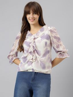 Latin Quarters - Casual Neck Tie & Dye Top