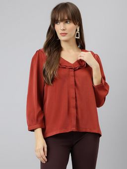 Latin Quarters - Rust Casual Solid Top