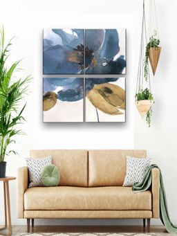 The Art House - Abstract Painting Multicolor (Set of 4) (16X72 Inches)