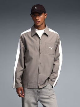 Puma - Beige Colorblock Polyester Relaxed Shirt