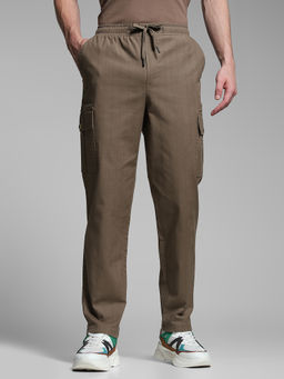 Jack & Jones - Green Stripes Cotton Blend Regular Trouser