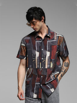 Jack & Jones - Black Abstract Lyocell Comfortable Shirt