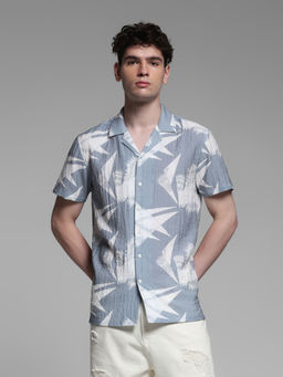 Jack & Jones - Grey Abstract Lyocell Regular Shirt