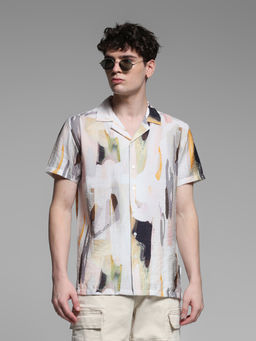Jack & Jones - Multi-Color Abstract Lyocell Regular Shirt