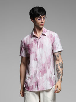Jack & Jones - Pink Abstract Lyocell Comfortable Shirt