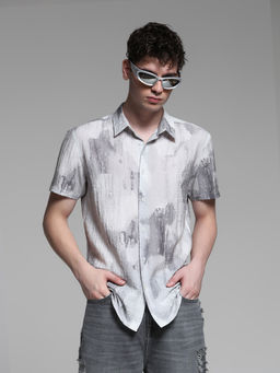 Jack & Jones - Grey Abstract Lyocell Comfortable Shirt
