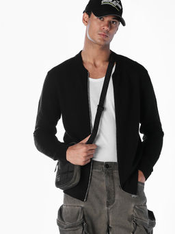 Jack & Jones - Black Solid Cotton Regular Sweater