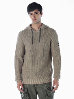 Jack & Jones - Beige Solid Acrylic Blend Regular Sweater