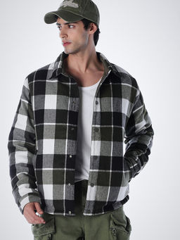 Jack & Jones - Green Checks Nylon Regular Reversible Jacket