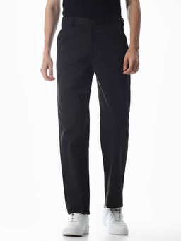 Jack & Jones - Black Solid Polyester Regular Trouser