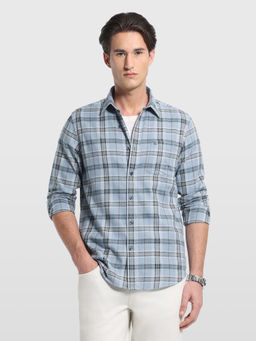 Arrow Sports - Blue Checks Cotton Slim Shirt