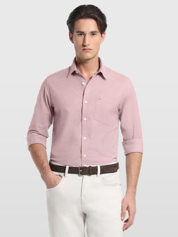 Arrow Sports - Pink Solid Cotton Slim Shirt
