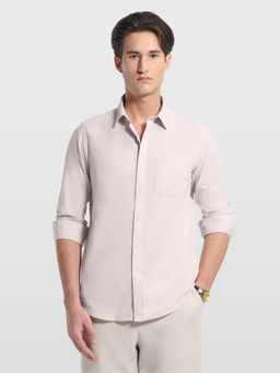 Arrow Sports - Orange Self Design Cotton Slim Shirt