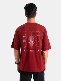 Jockey - M001 Men Marvel Avengers Cotton Graphic Printed Oversized T Shirt Red