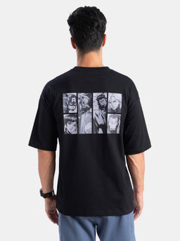 Jockey - M001 Men Marvel Avengers Cotton Graphic Printed Oversized T Shirt Black