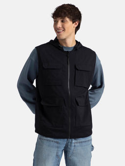 Jockey - Mz19 Microfiber 6 Pocket Full Zip Closure Hoodie Jacket Black