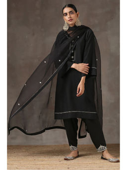 Kanika Sharma - Surman Lahoriya Kurta with Peshwa Salwar and Dupatta (Set of 3)