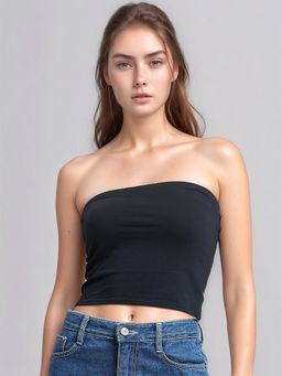 98 Degree North - Women Black Cotton Tube Top