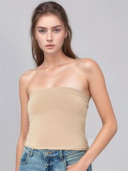 98 Degree North - Women Grey Cotton Tube Top