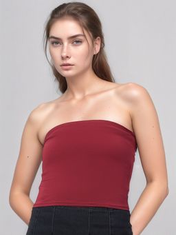 98 Degree North - Women Maroon Cotton Tube Top