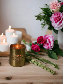 Manor House - Roshni Lotus Pillar Candle Holder 4 Inches