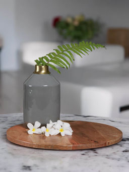 Manor House - Contemporary Metal Coloured Grey Vase 9 Inch Tall