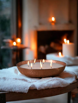 Manor House - Roshni Scented Flavoured Wax Filled Metal Bowl Urli 10 Inches