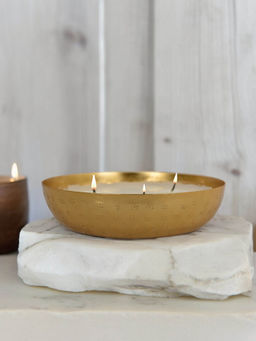 Manor House - Roshni Scented Flavoured Wax Filled Metal Bowl Urli 6 Inches